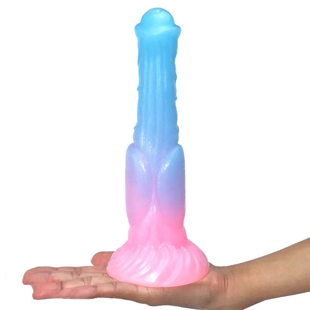 Luminous Silicone Horse Dildo - Knotted Animal Dildo 9.4 In