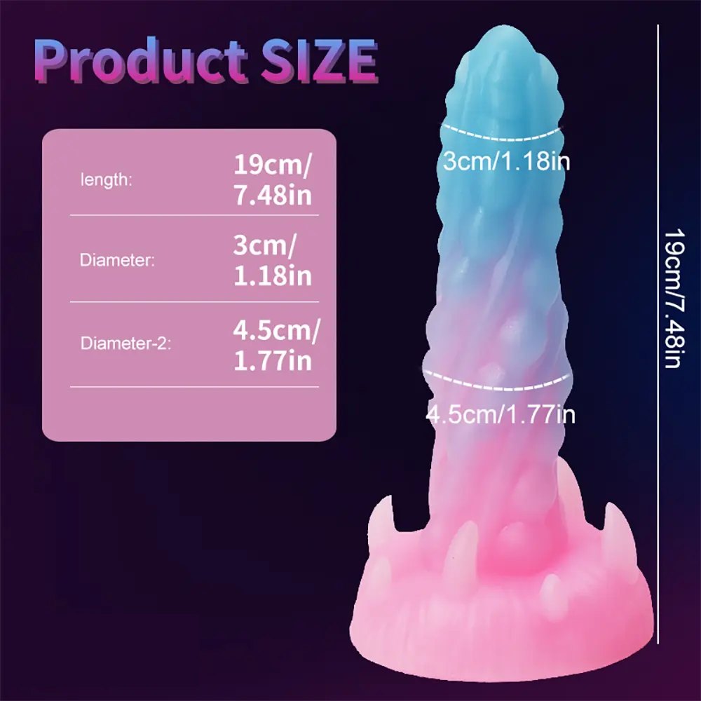 Luminous Spiked Fantasy Dildo 7 in - Fantasy Monster Dildo
