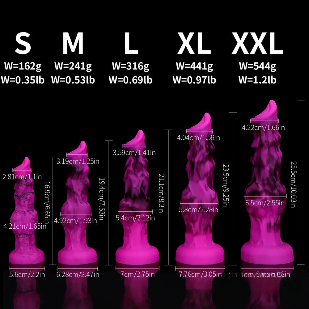 Magenta Knot Wolf Dildo - Silicone Dog Knot Dildo