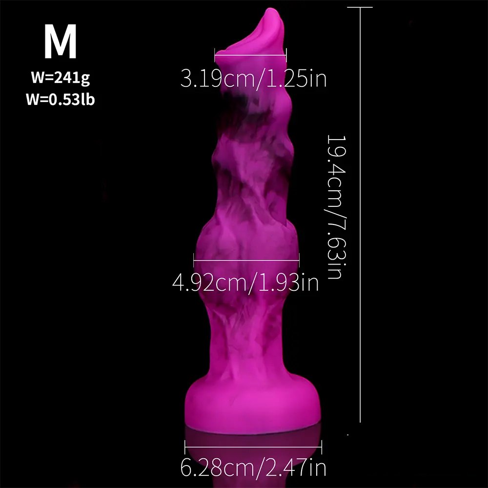 Magenta Knot Wolf Dildo - Silicone Dog Knot Dildo