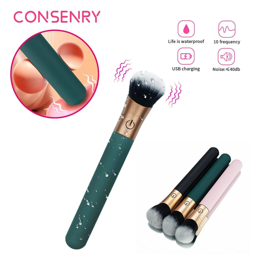 Makeup Brush G-Spot Vibrator - Mini Clitoral Bullet Vibrator