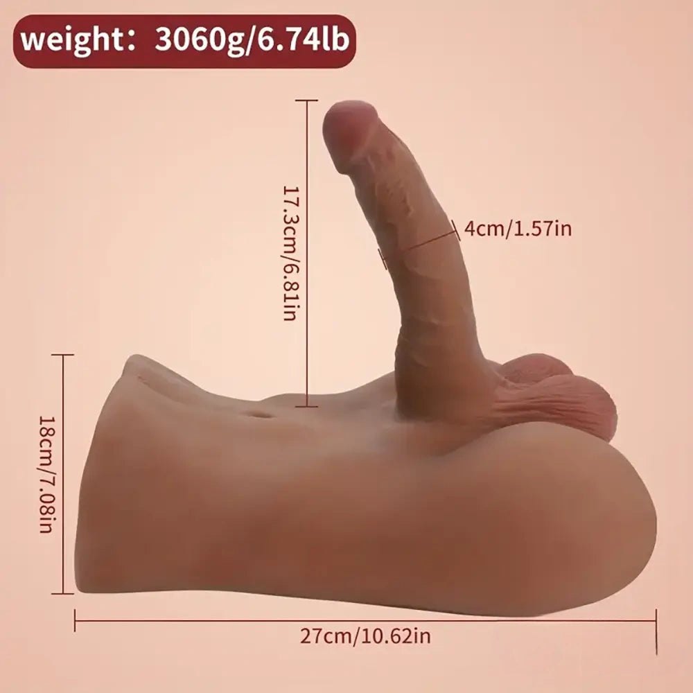 Male Torso With Realistic Dildo - Realistic Sex Doll Torso