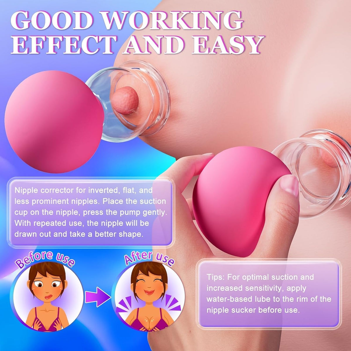 Manual Suction Nipple Cups (1 Pair) - Nipple Suction Toy