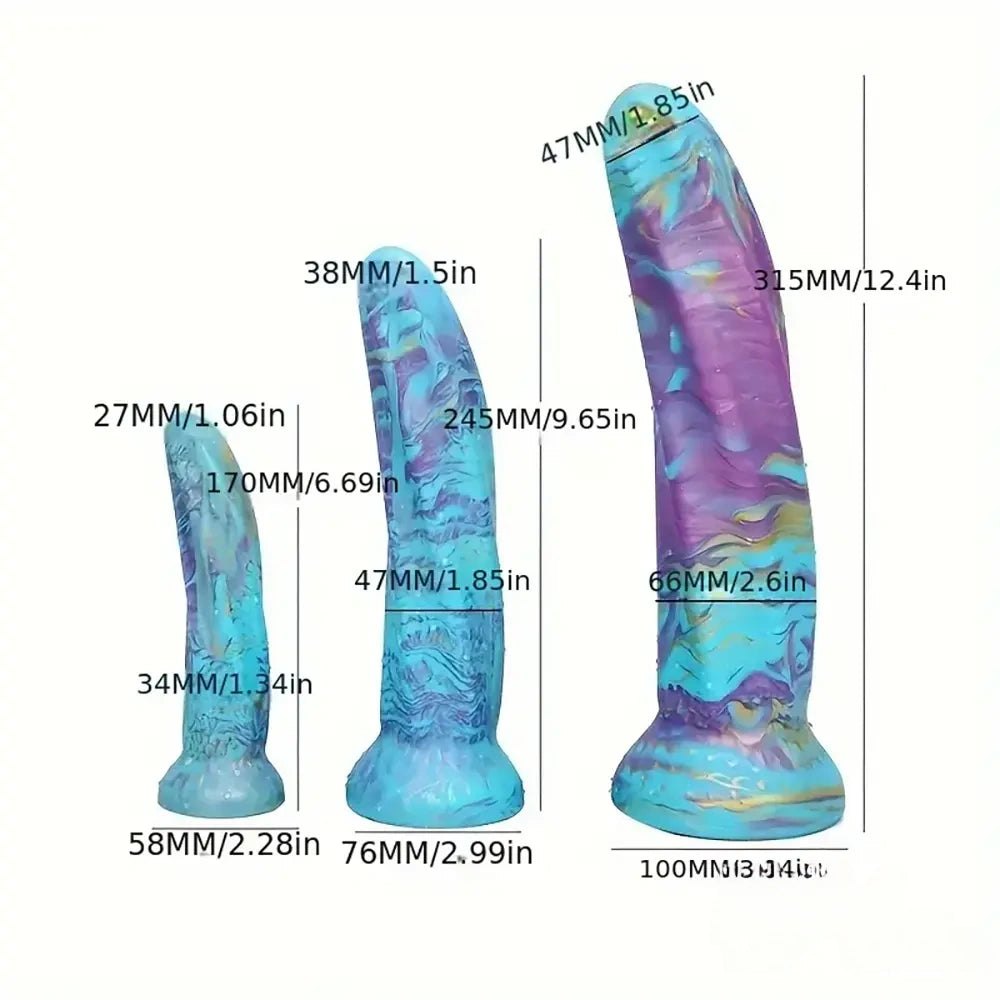 Marbled Big Fantasy Dildo - Silicone Monster Dildo