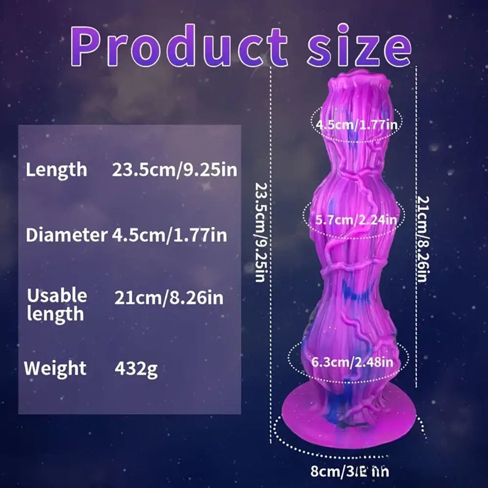 Marbled Fantasy Dildo 9.25in - Silicone Monster Dildo