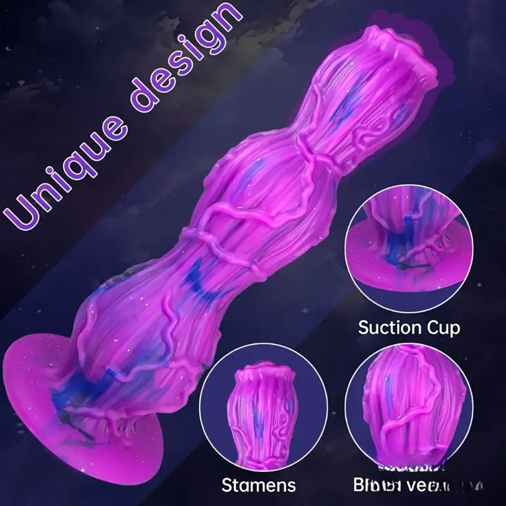 Marbled Fantasy Dildo 9.25in - Silicone Monster Dildo