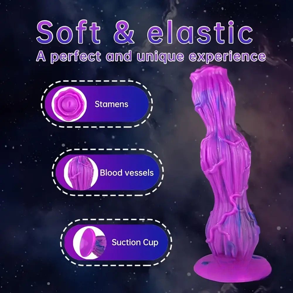 Marbled Fantasy Dildo 9.25in - Silicone Monster Dildo