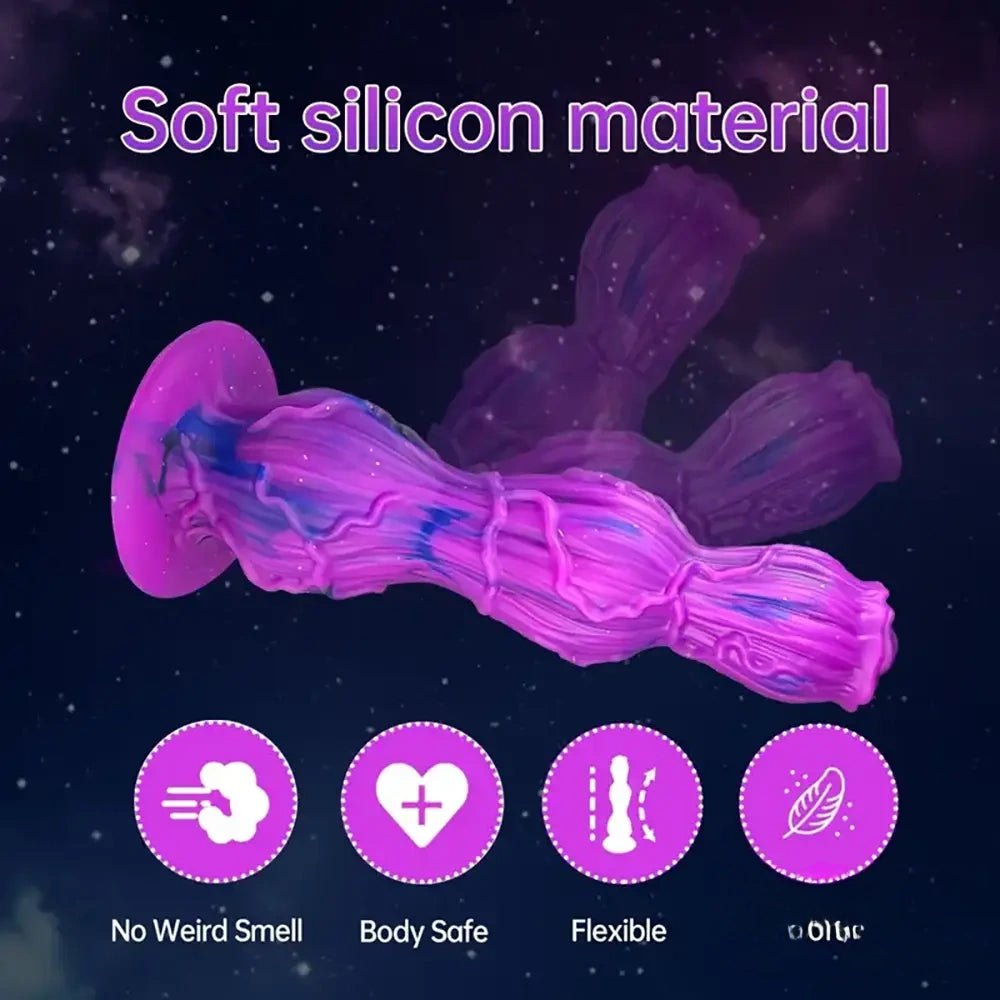 Marbled Fantasy Dildo 9.25in - Silicone Monster Dildo