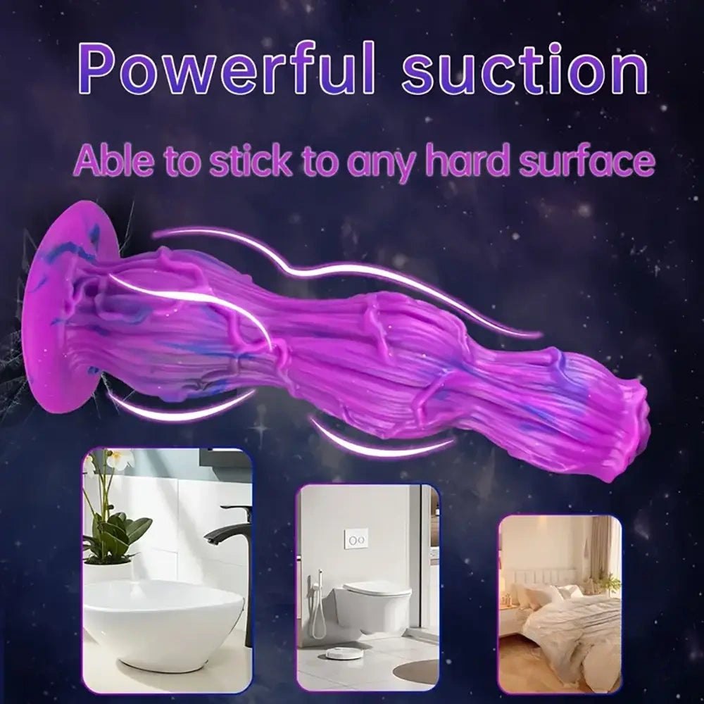 Marbled Fantasy Dildo 9.25in - Silicone Monster Dildo