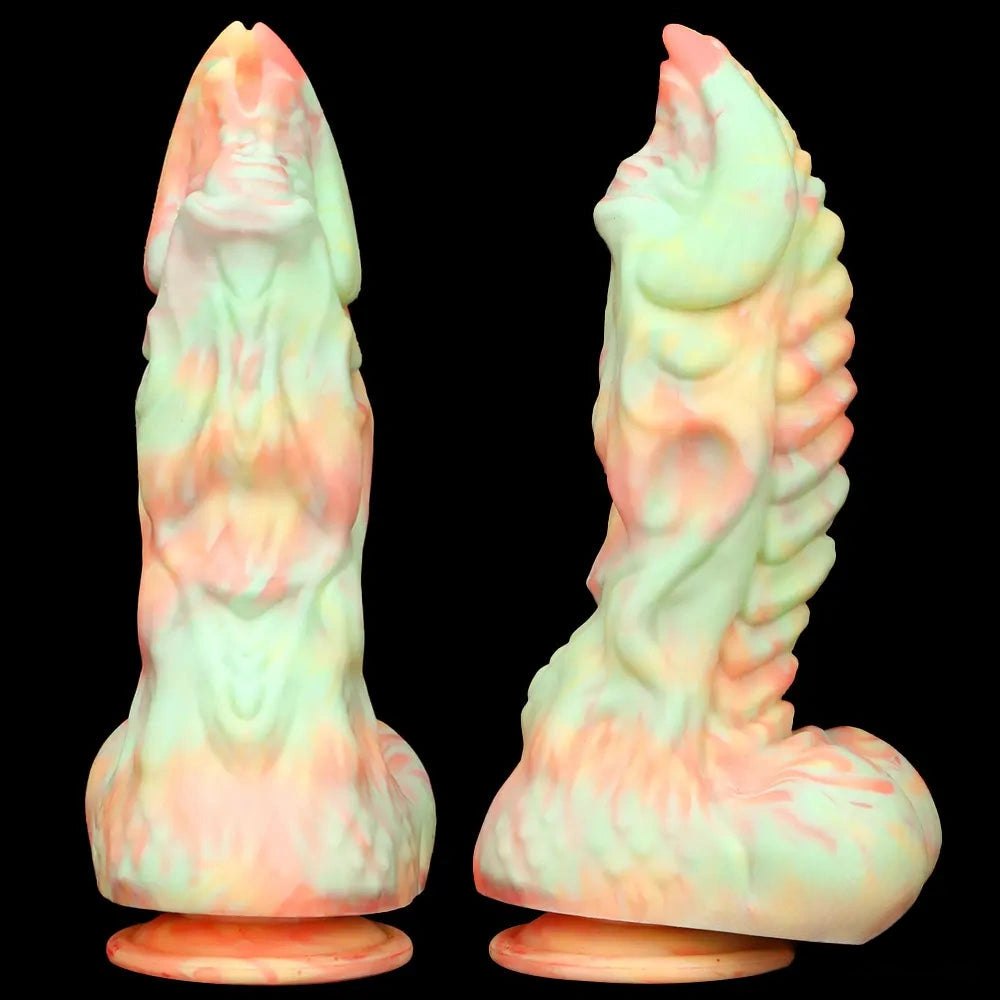 Marbled Fantasy Dildo 9in - Silicone Dragon Dildo