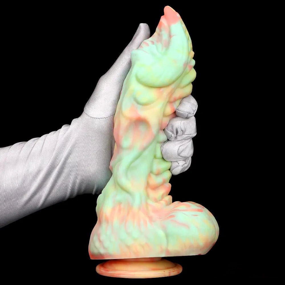 Marbled Fantasy Dildo 9in - Silicone Dragon Dildo