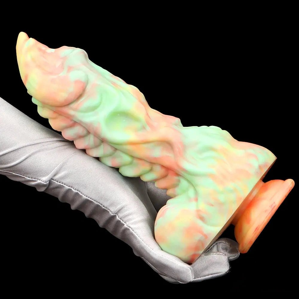 Marbled Fantasy Dildo 9in - Silicone Dragon Dildo