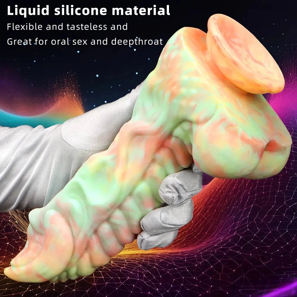 Marbled Fantasy Dildo 9in - Silicone Dragon Dildo