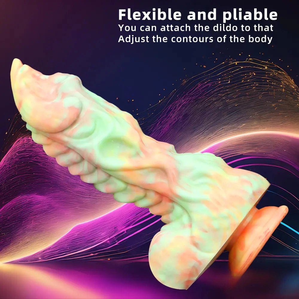 Marbled Fantasy Dildo 9in - Silicone Dragon Dildo