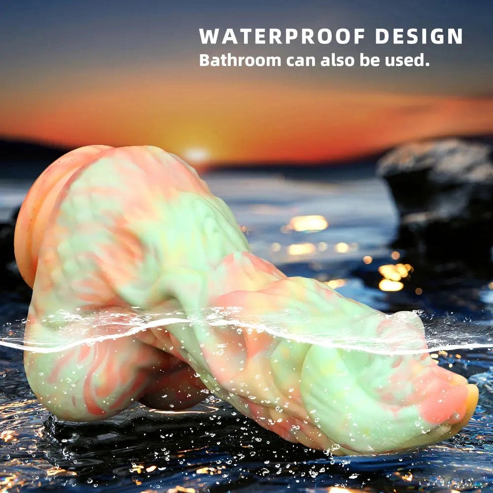 Marbled Fantasy Dildo 9in - Silicone Dragon Dildo
