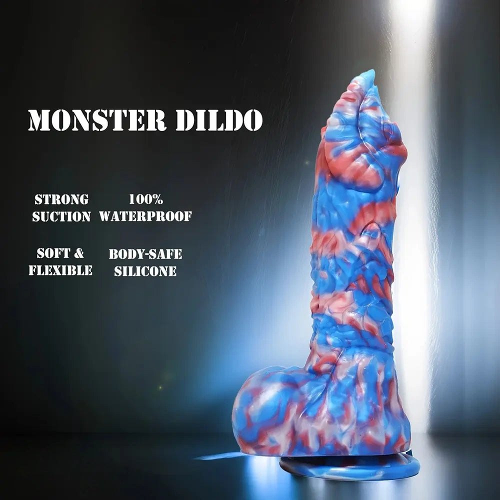 Marbled Fantasy Monster Dildo - Silicone Monster Dildo