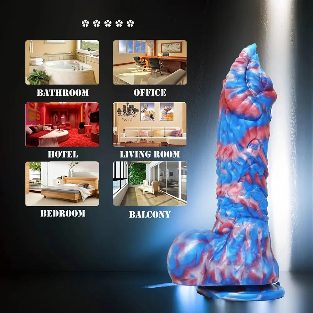Marbled Fantasy Monster Dildo - Silicone Monster Dildo
