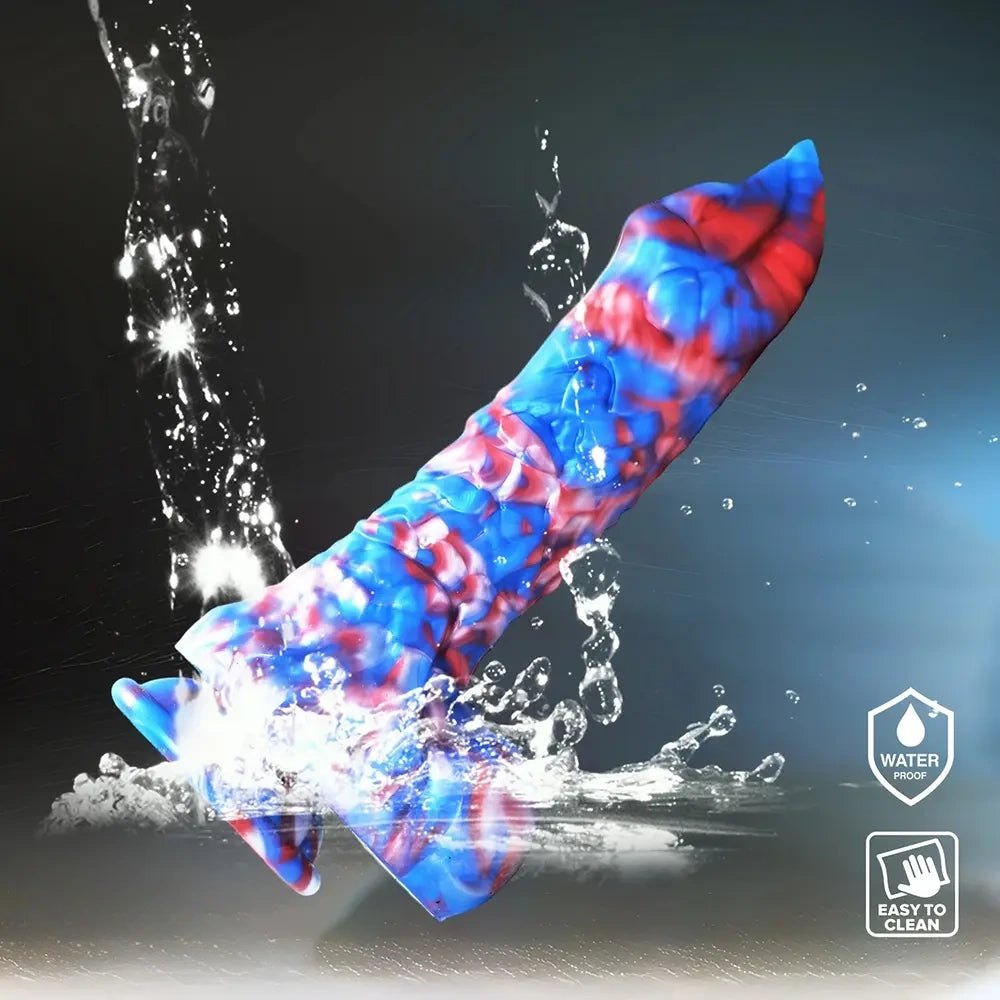 Marbled Fantasy Monster Dildo - Silicone Monster Dildo