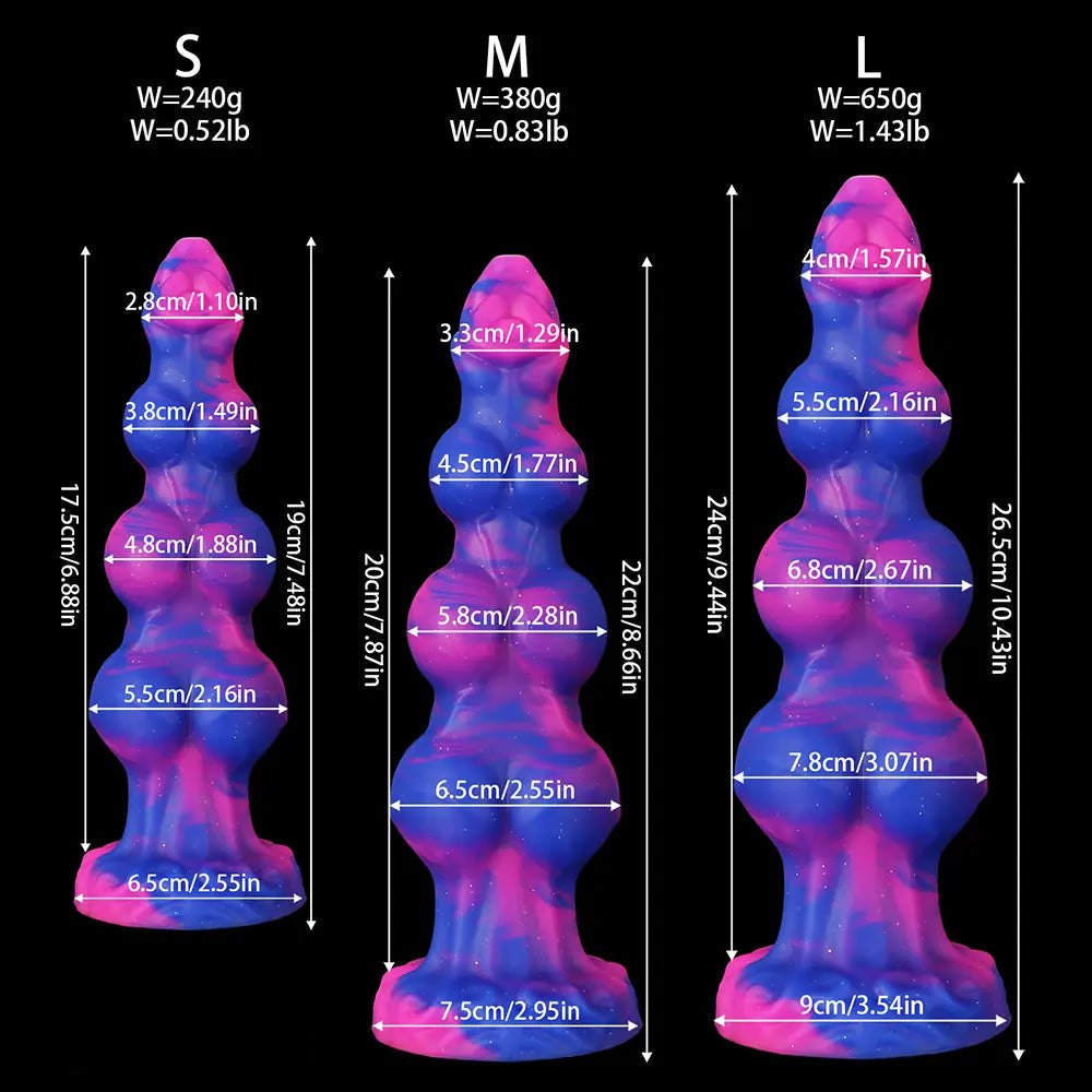Marbled Knot Fantasy Dildo, 3 Sizes - Silicone Monster Dildo