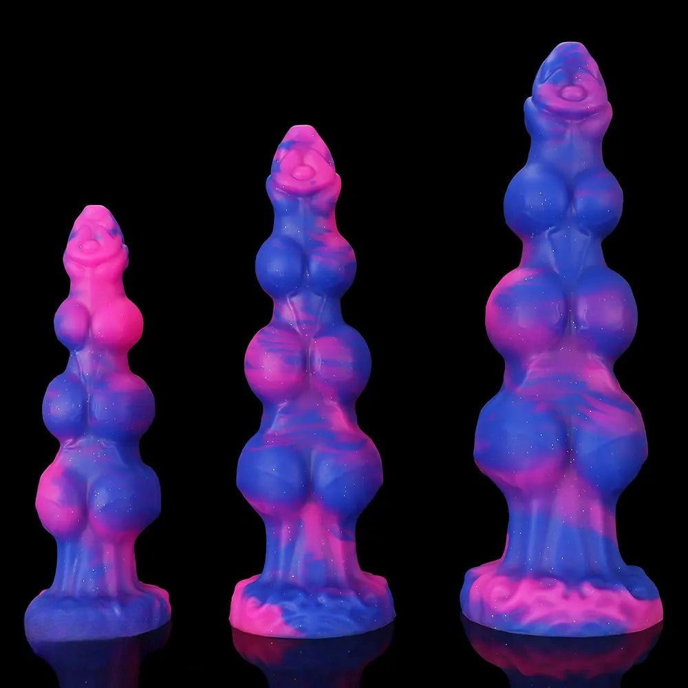 Marbled Knot Fantasy Dildo, 3 Sizes - Silicone Monster Dildo