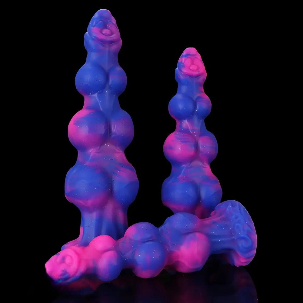 Marbled Knot Fantasy Dildo, 3 Sizes - Silicone Monster Dildo