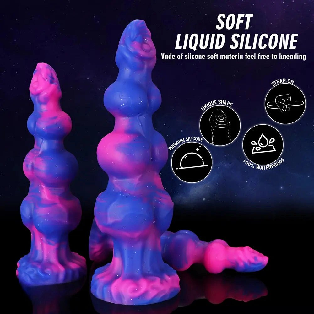 Marbled Knot Fantasy Dildo, 3 Sizes - Silicone Monster Dildo