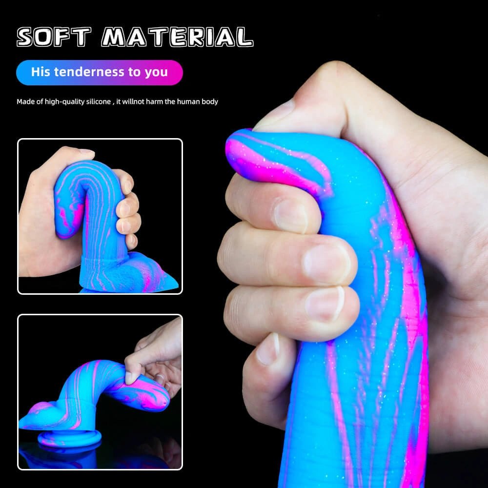 Marbled Multicolor Fantasy Dildo - Galaxy Swirl Monster Dildo