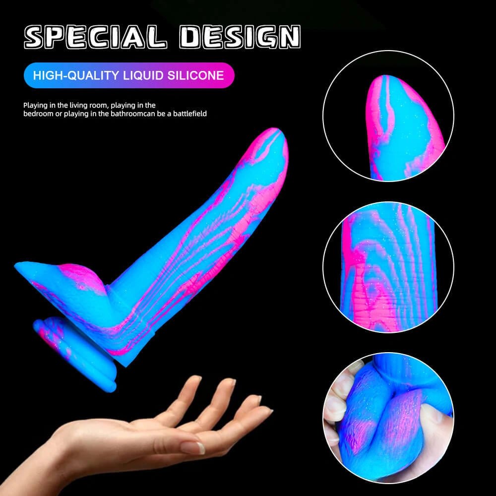 Marbled Multicolor Fantasy Dildo - Galaxy Swirl Monster Dildo