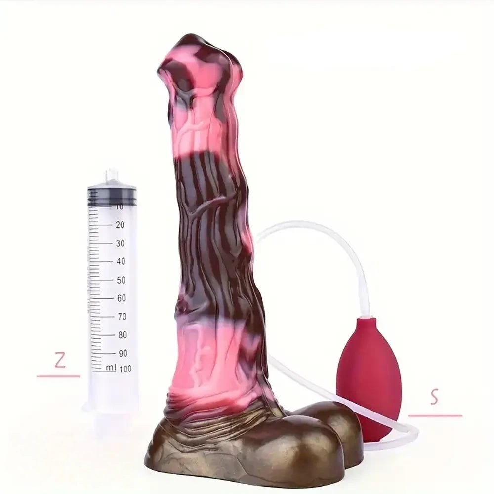 Marbled Pink Fantasy Dildo 10.43in - Vibrating Dildo