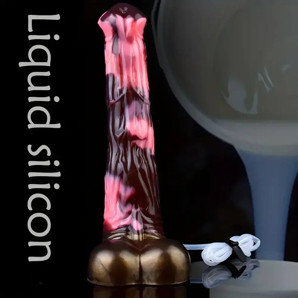 Marbled Pink Fantasy Dildo 10.43in - Vibrating Dildo