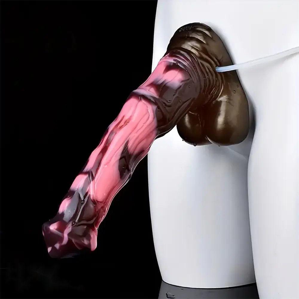 Marbled Pink Fantasy Dildo 10.43in - Vibrating Dildo