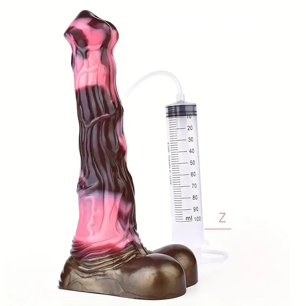 Marbled Pink Fantasy Dildo 10.43in - Vibrating Dildo