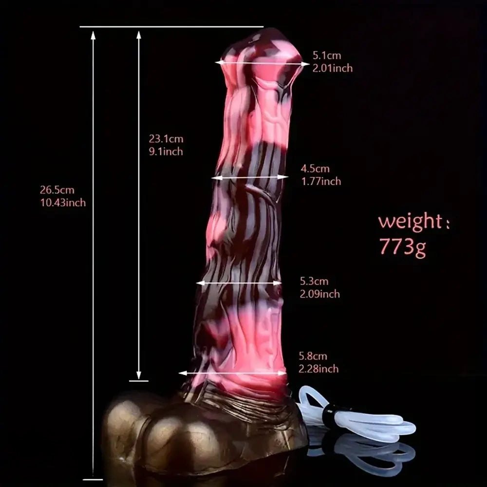 Marbled Pink Fantasy Dildo 10.43in - Vibrating Dildo