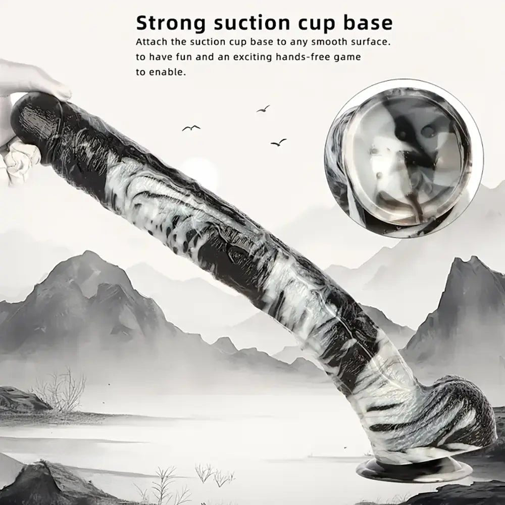 Marbled Realistic Dildo 17in - Lifelike Realistic Dildo