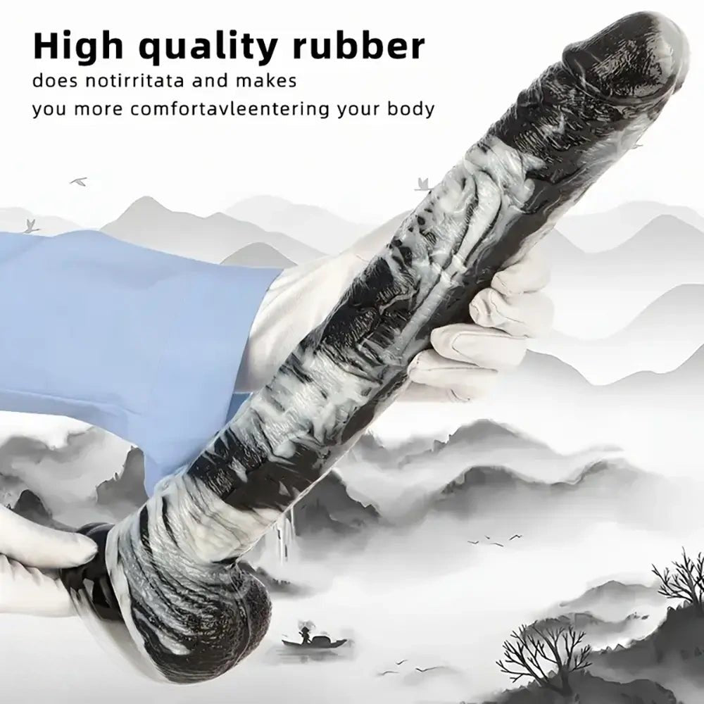 Marbled Realistic Dildo 17in - Lifelike Realistic Dildo
