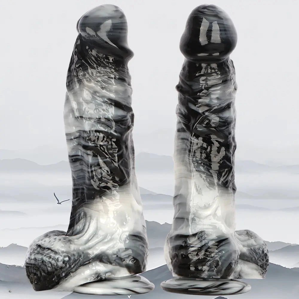 Marbled Realistic Dildo 12in - PVC Realistic Big Dildo