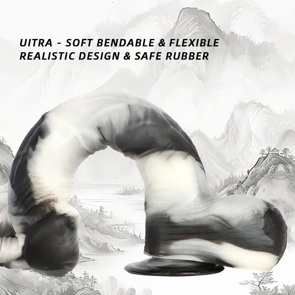 Marbled Realistic Suction Cup Dildo - Realistic PVC Dildo