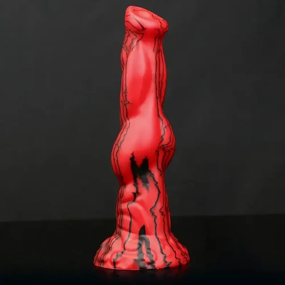 Marbled Animal Dildo 8.46 in - Red Black Horse Style Dildo