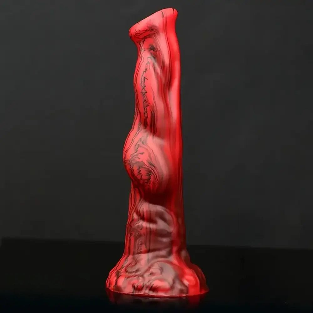 Marbled Animal Dildo 8.46 in - Red Black Horse Style Dildo