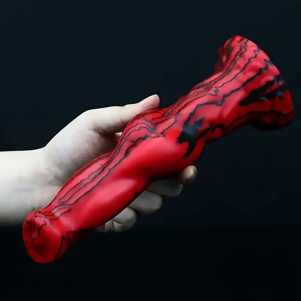 Marbled Animal Dildo 8.46 in - Red Black Horse Style Dildo
