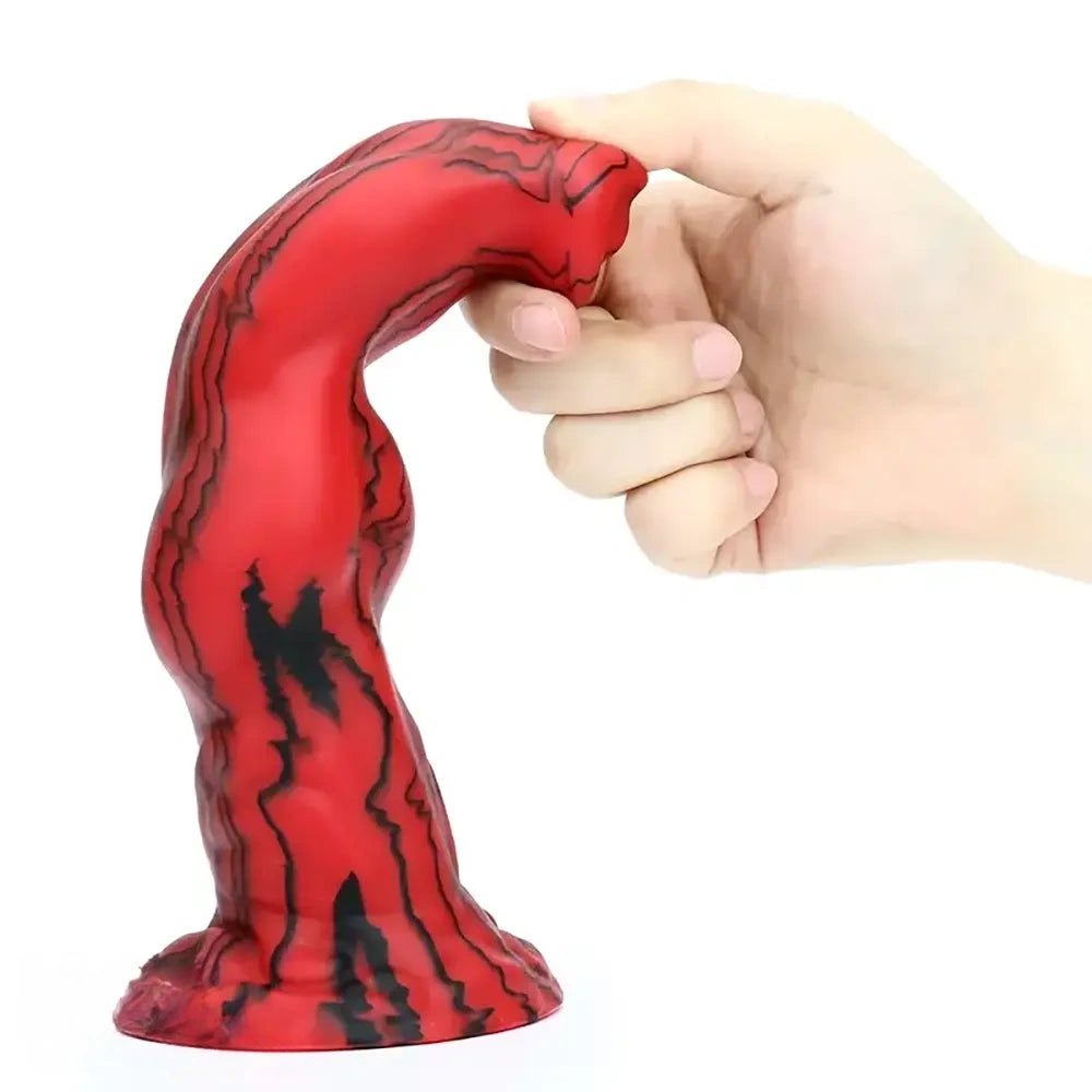 Marbled Animal Dildo 8.46 in - Red Black Horse Style Dildo