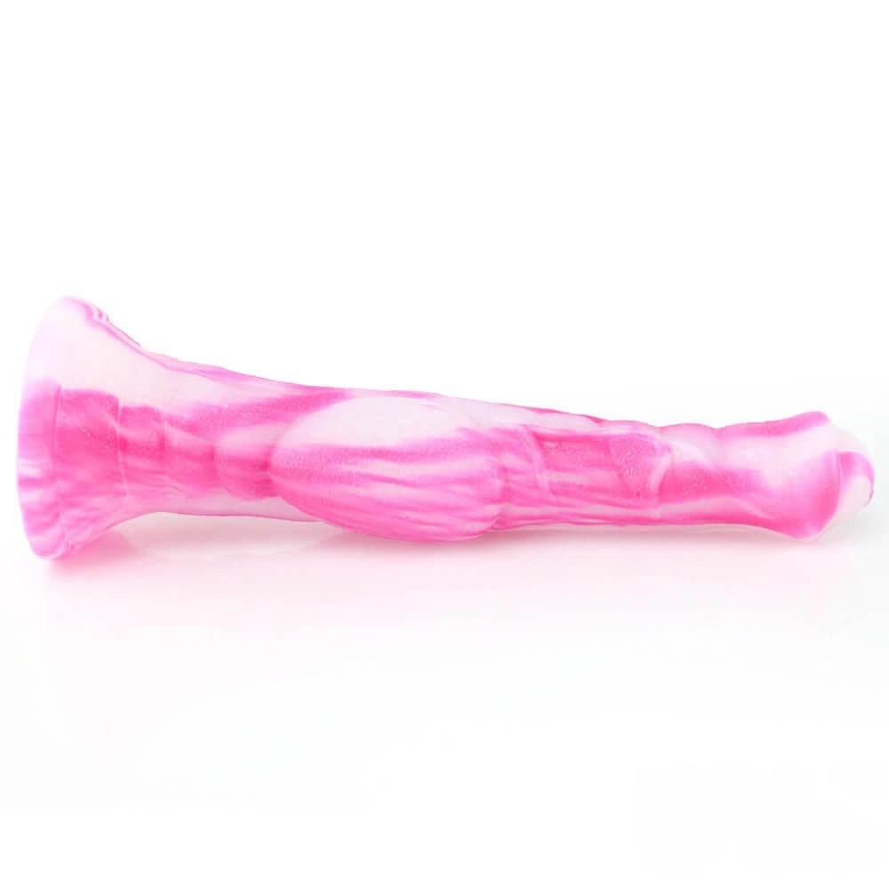 Marbled Ridged Fantasy Dildo - Silicone Ribbed Fantasy Dildo