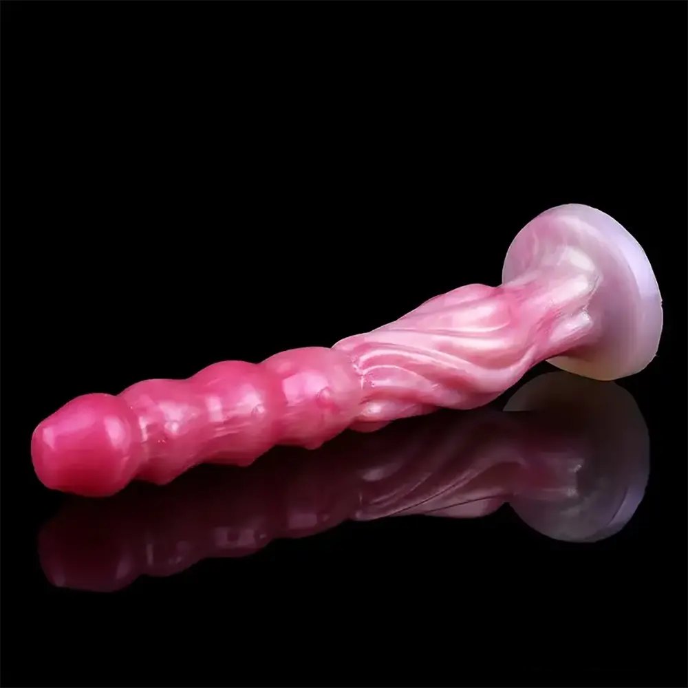 Marbled Ridged Fantasy Dildo - Silicone Dragon Dildo
