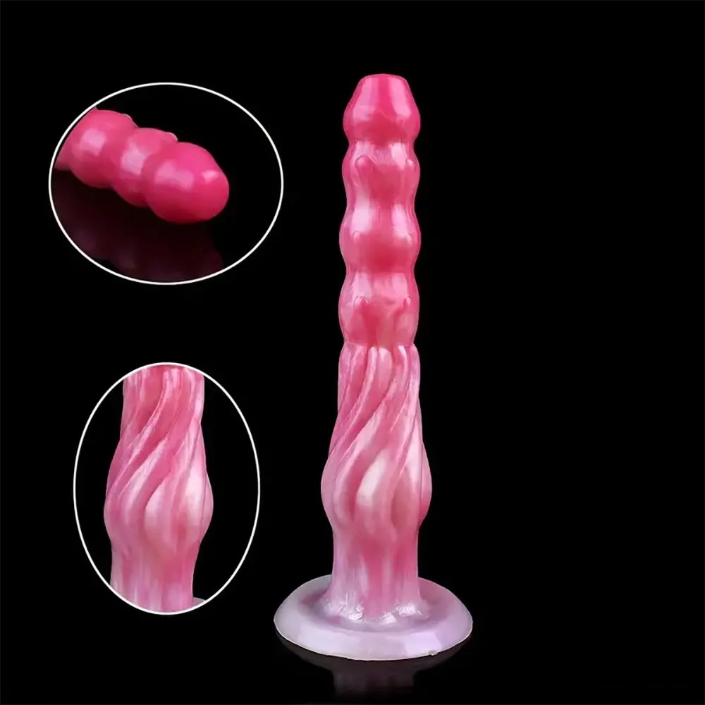 Marbled Ridged Fantasy Dildo - Silicone Dragon Dildo
