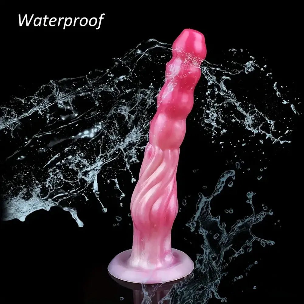 Marbled Ridged Fantasy Dildo - Silicone Dragon Dildo