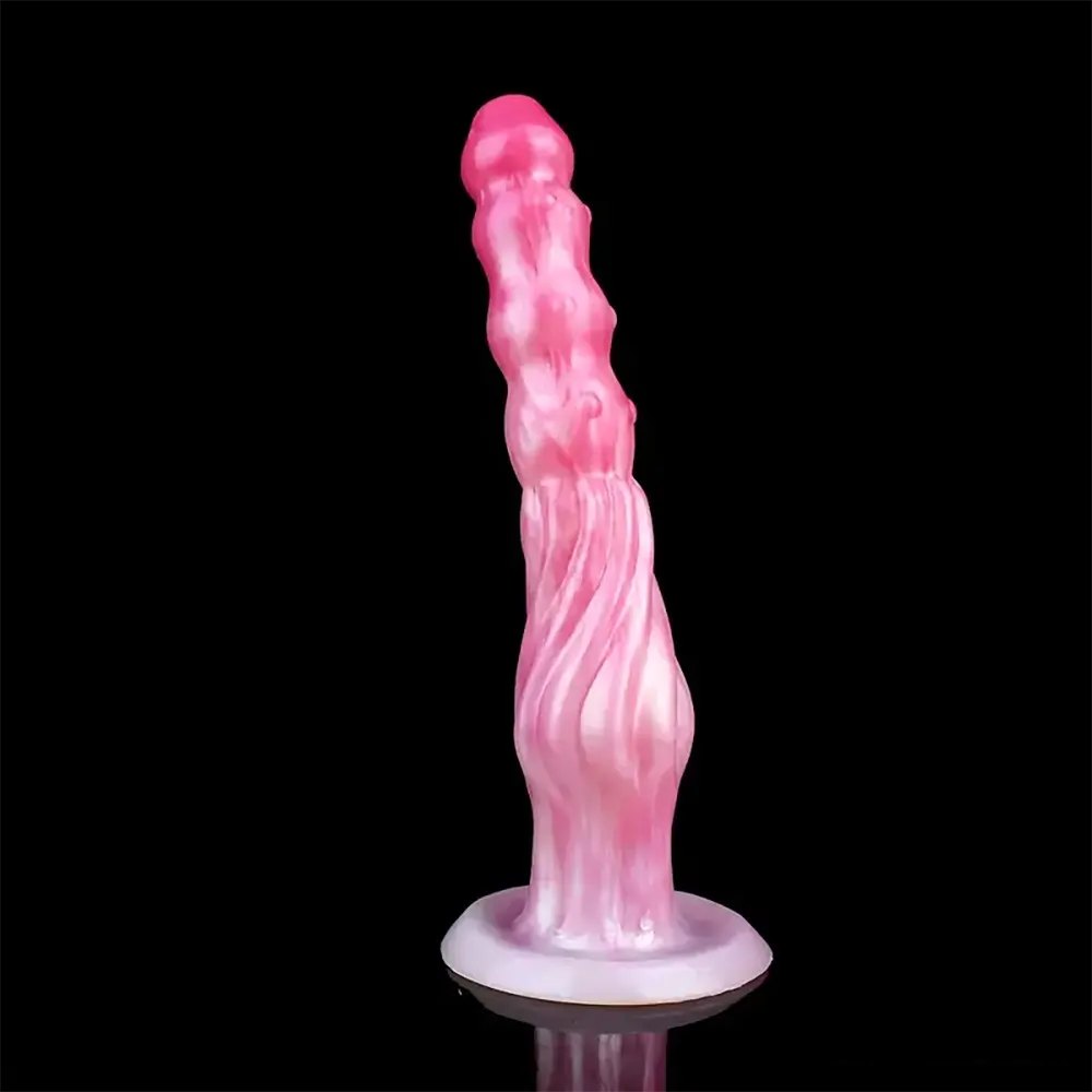 Marbled Ridged Fantasy Dildo - Silicone Dragon Dildo