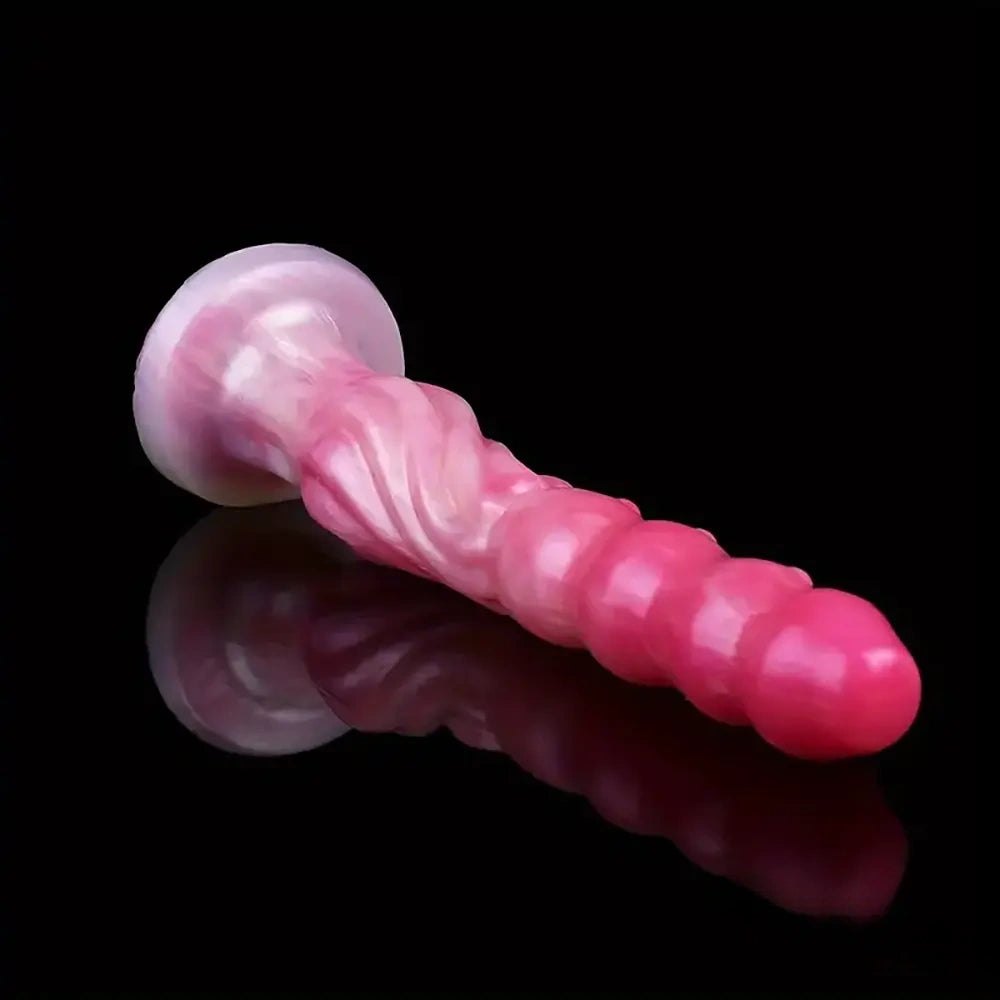 Marbled Ridged Fantasy Dildo - Silicone Dragon Dildo