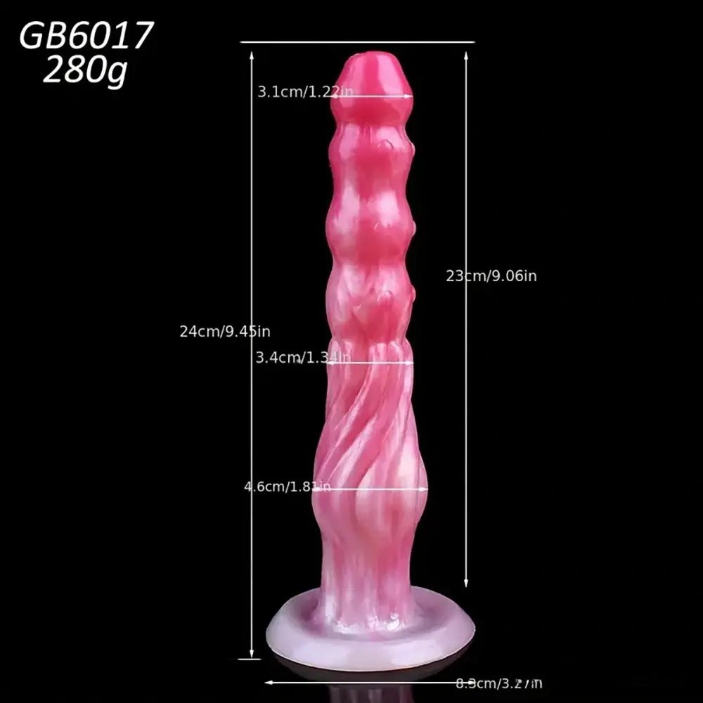 Marbled Ridged Fantasy Dildo - Silicone Dragon Dildo