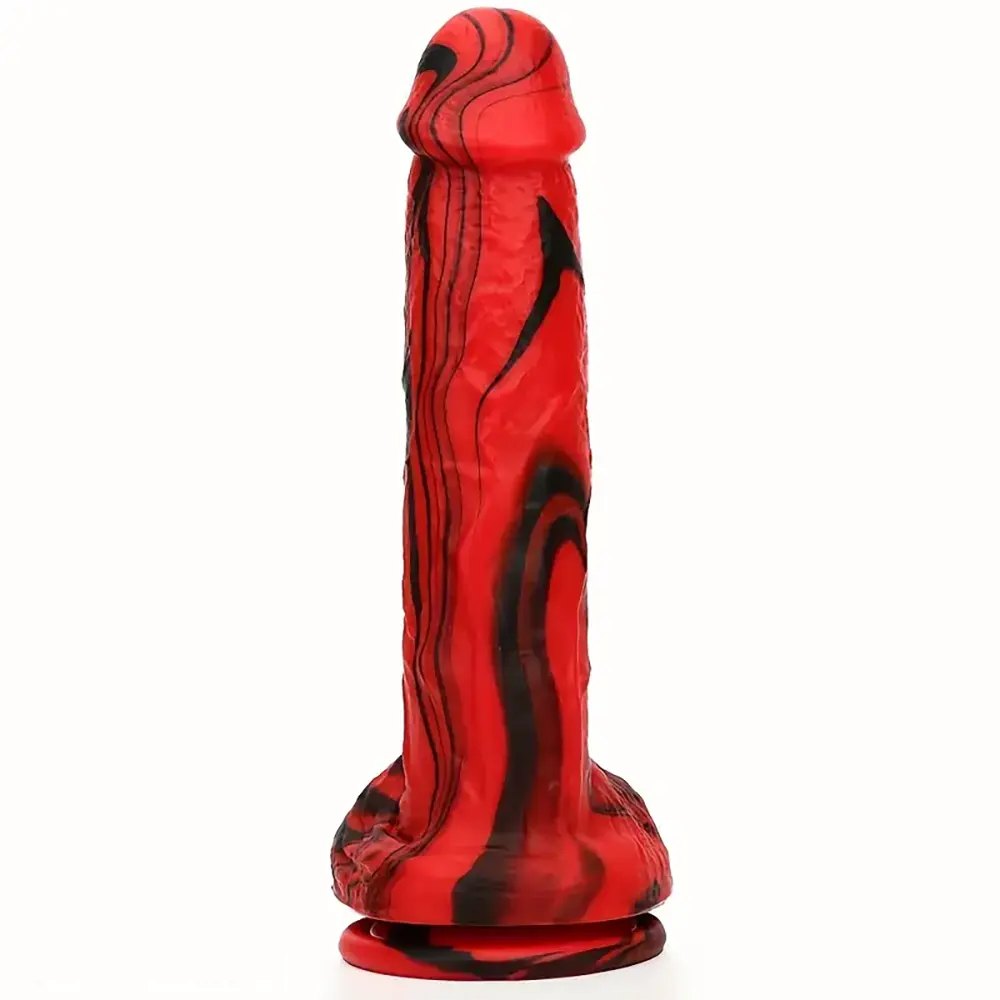 Marbled Silicone G-Spot Dildo - Curved G-Spot Silicone Dildo