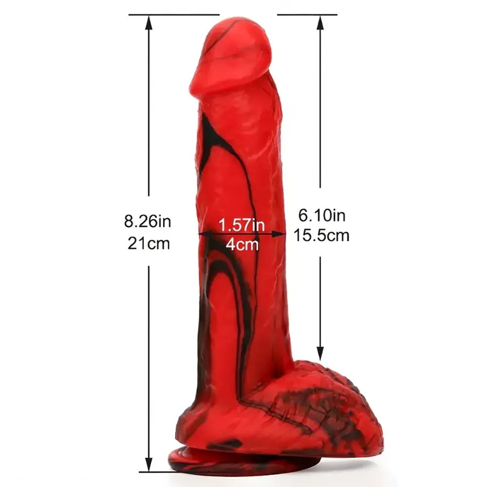 Marbled Silicone G-Spot Dildo - Curved G-Spot Silicone Dildo